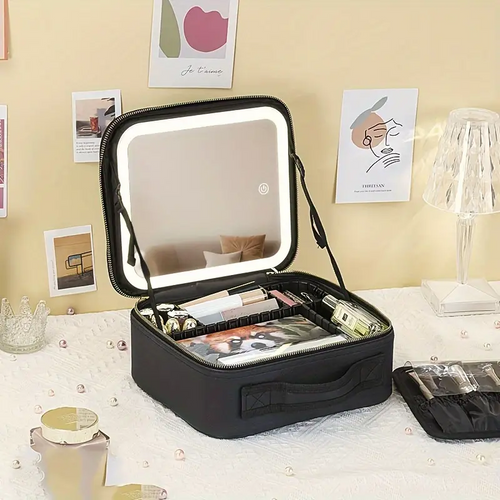Bolsa de Maquillaje Premium™ con Espejo LED