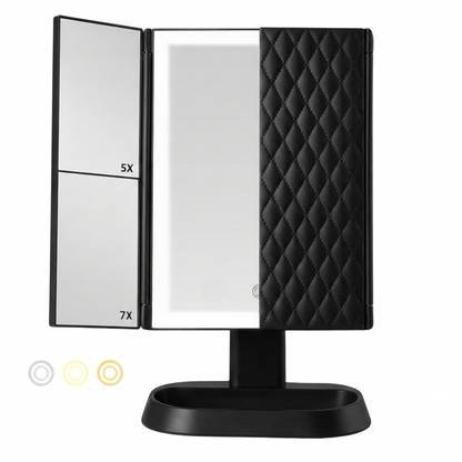 Trifold LED Makeup Mirror