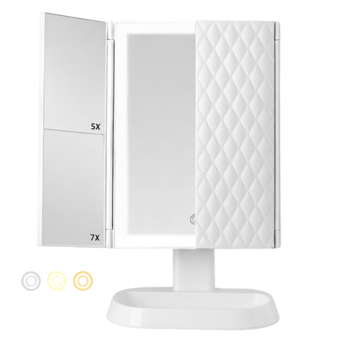 Trifold LED Makeup Mirror