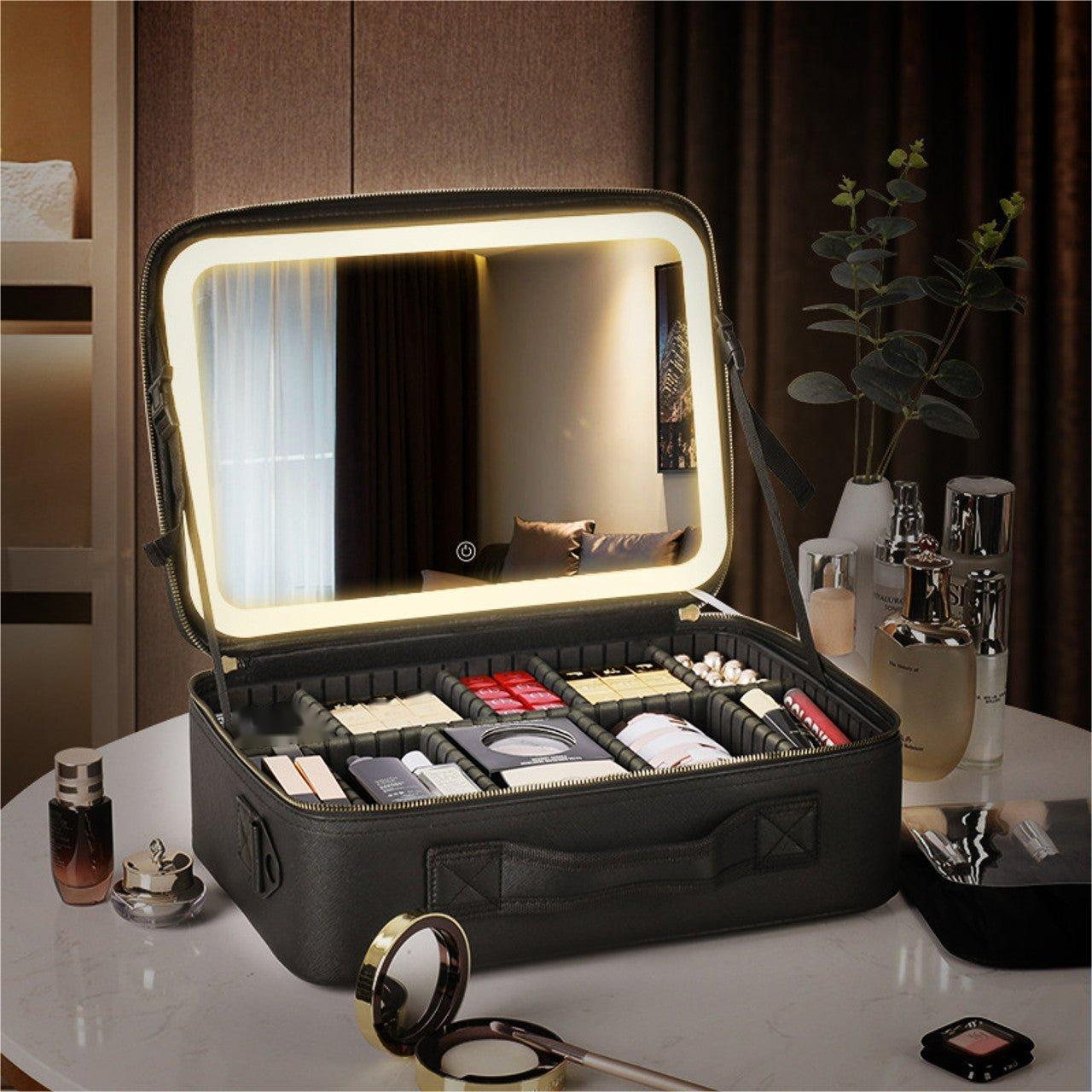 Bolsa de Maquillaje Premium™ con Espejo LED